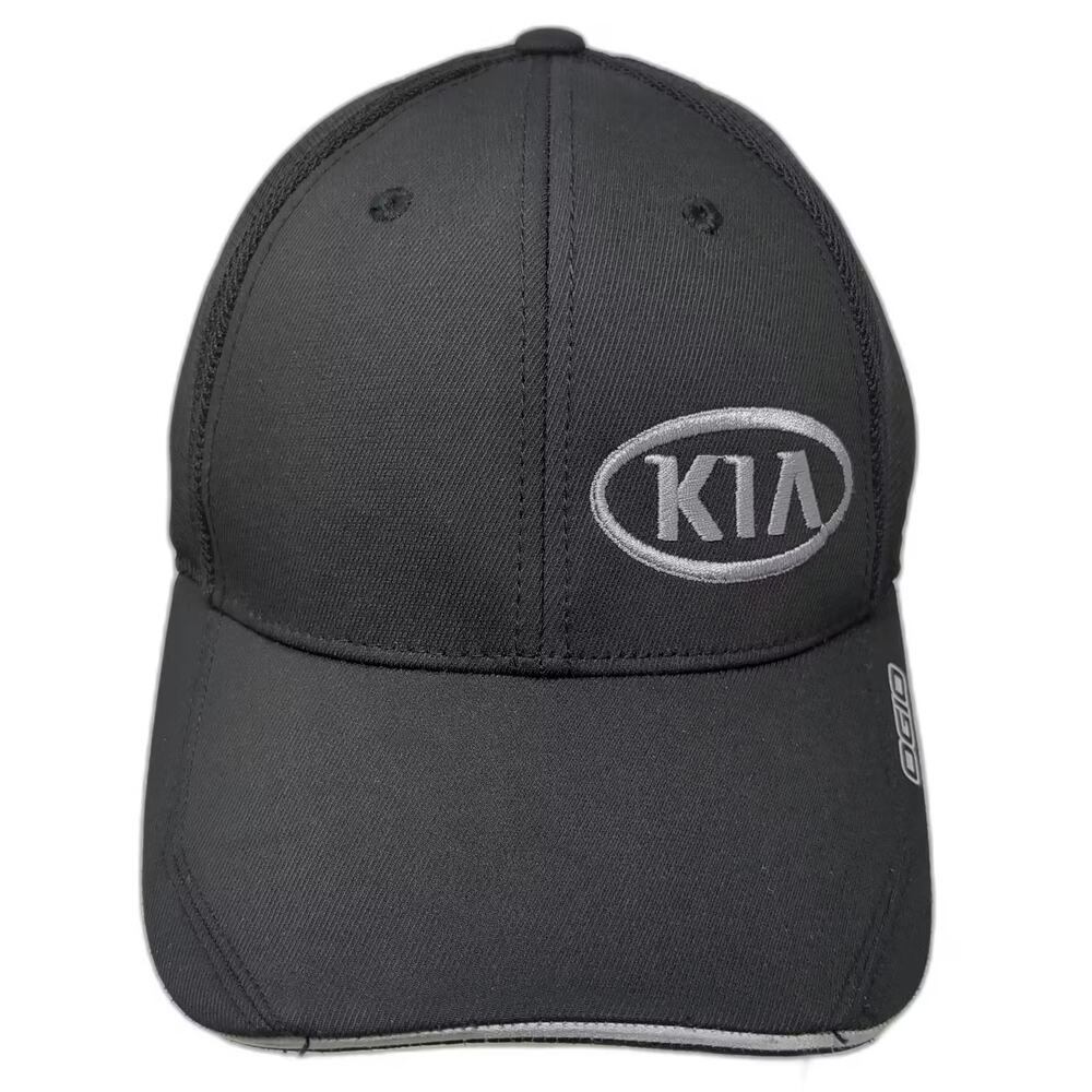 OGIO Baseball Cap Black Silver XL KIA Logo Embroidered Mesh Back Stretch Fit Hat